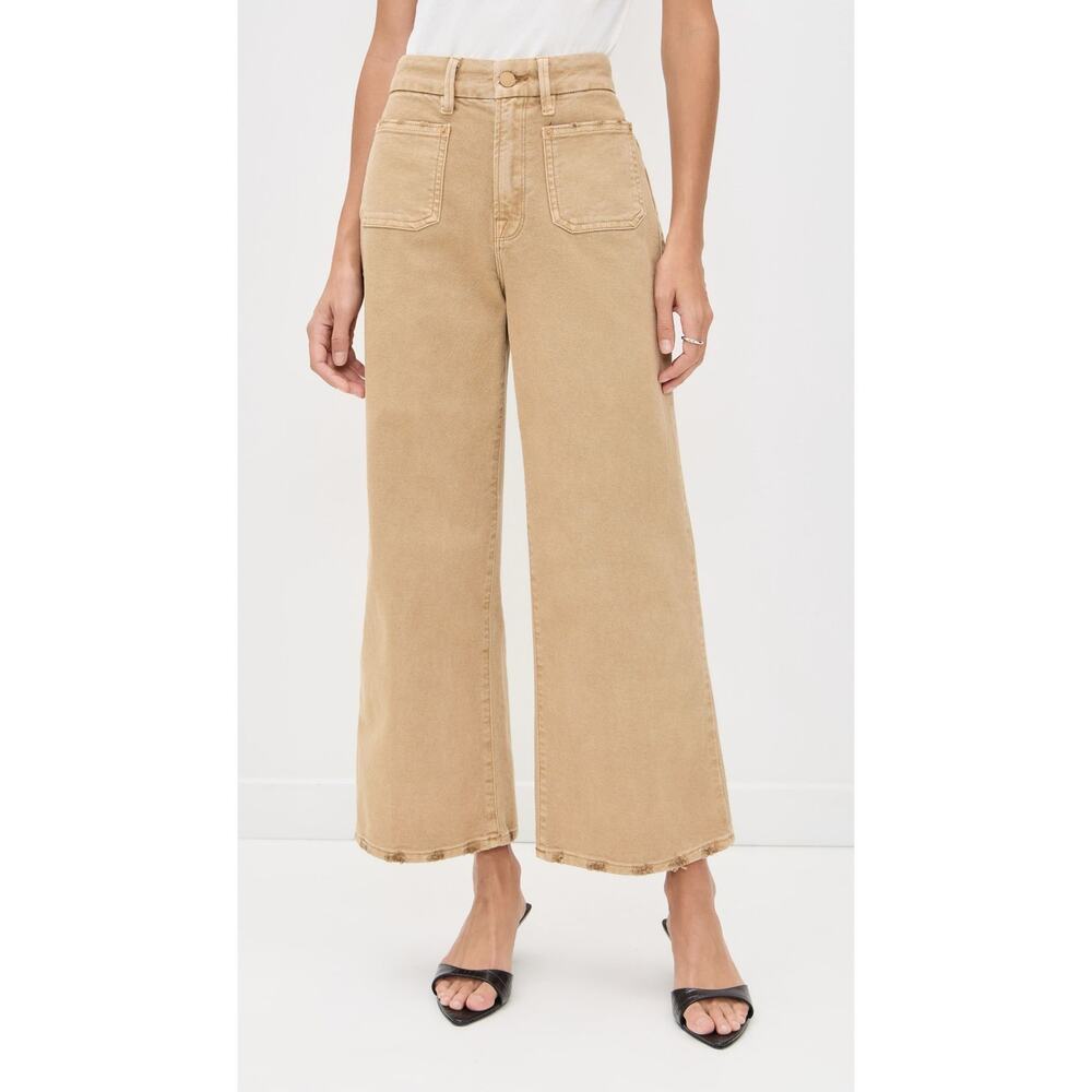 Rollas Tan High Rise Wide Leg Cropped Pants Size 31